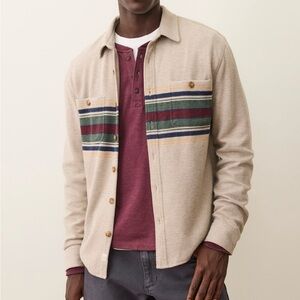 Brand new Marine Layer Beige Striped Casual Button Down Shirt